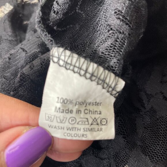 Incerun Black Lace Mock Neck Sheer Layers Size 5XL Summer Party Event - Picture 6 of 7